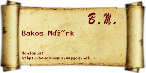 Bakos Márk névjegykártya